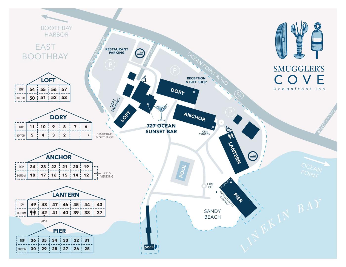 Smuggler's Cove Inn Property Map Smuggler's Cove Inn Property Map
